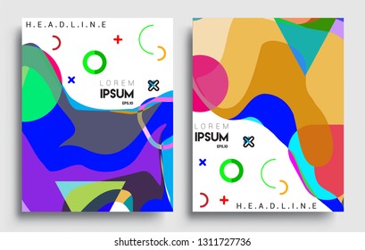 Modern abstract covers set. Cool gradient shapes composition, vector covers design.