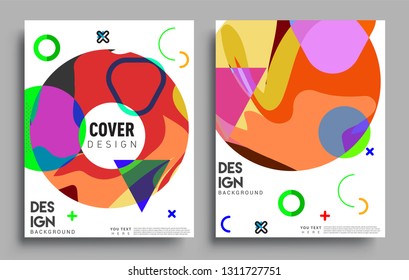 Modern abstract covers set. Cool gradient shapes composition, vector covers design.