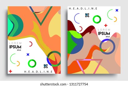 Modern abstract covers set. Cool gradient shapes composition, vector covers design.