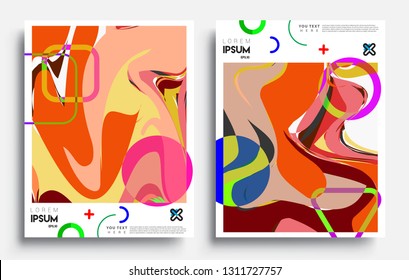 Modern abstract covers set. Cool gradient shapes composition, vector covers design.