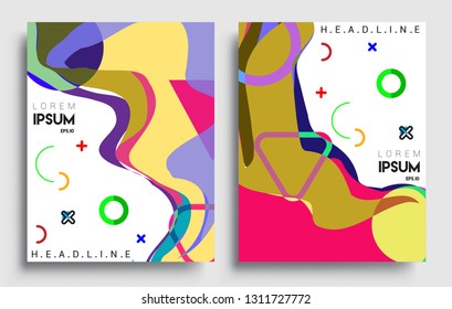 Modern abstract covers set. Cool gradient shapes composition, vector covers design.