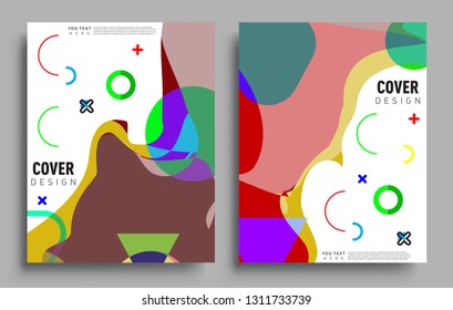 Modern abstract covers set. Cool gradient shapes composition, vector covers design.