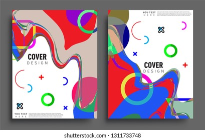 Modern abstract covers set. Cool gradient shapes composition, vector covers design.