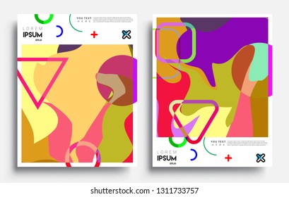 Modern abstract covers set. Cool gradient shapes composition, vector covers design.