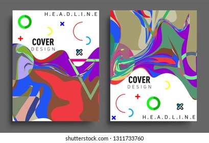 Modern abstract covers set. Cool gradient shapes composition, vector covers design.