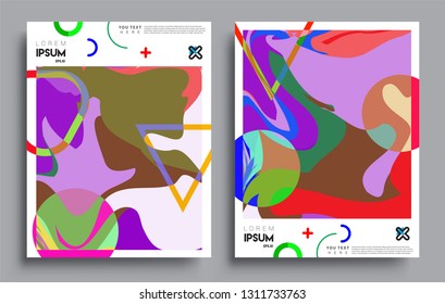 Modern abstract covers set. Cool gradient shapes composition, vector covers design.