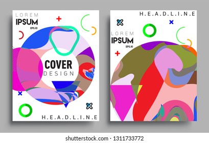 Modern abstract covers set. Cool gradient shapes composition, vector covers design.