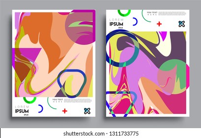 Modern abstract covers set. Cool gradient shapes composition, vector covers design.