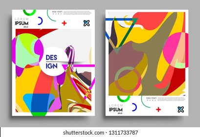 Modern abstract covers set. Cool gradient shapes composition, vector covers design.