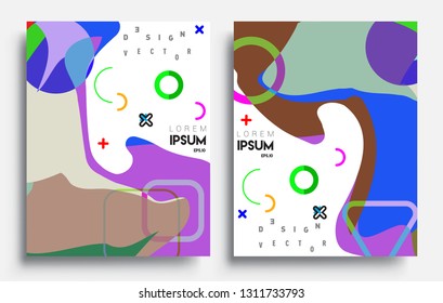 Modern abstract covers set. Cool gradient shapes composition, vector covers design.