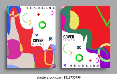 Modern abstract covers set. Cool gradient shapes composition, vector covers design.