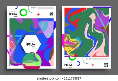 Modern abstract covers set. Cool gradient shapes composition, vector covers design.