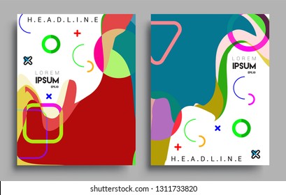 Modern abstract covers set. Cool gradient shapes composition, vector covers design.