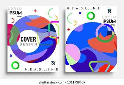 Modern abstract covers set. Cool gradient shapes composition, vector covers design.