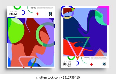 Modern abstract covers set. Cool gradient shapes composition, vector covers design.