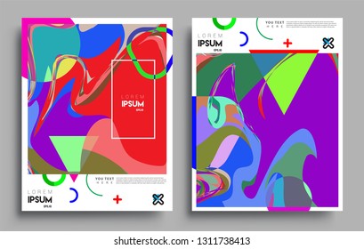 Modern abstract covers set. Cool gradient shapes composition, vector covers design.