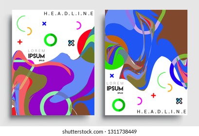 Modern abstract covers set. Cool gradient shapes composition, vector covers design.