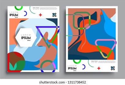 Modern abstract covers set. Cool gradient shapes composition, vector covers design.