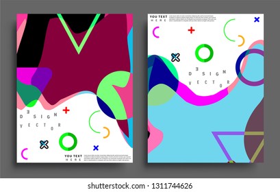 Modern abstract covers set. Cool gradient shapes composition, vector covers design.