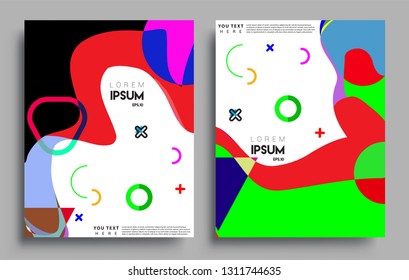 Modern abstract covers set. Cool gradient shapes composition, vector covers design.