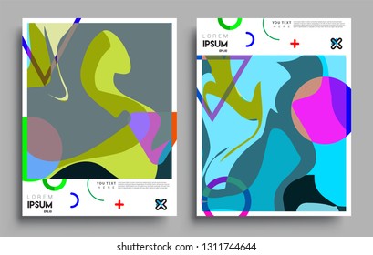 Modern abstract covers set. Cool gradient shapes composition, vector covers design.