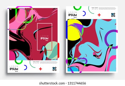 Modern abstract covers set. Cool gradient shapes composition, vector covers design.