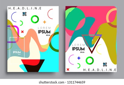 Modern abstract covers set. Cool gradient shapes composition, vector covers design.