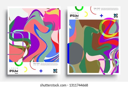Modern abstract covers set. Cool gradient shapes composition, vector covers design.