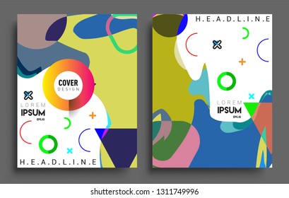 Modern abstract covers set. Cool gradient shapes composition, vector covers design.
