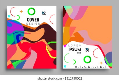 Modern abstract covers set. Cool gradient shapes composition, vector covers design.