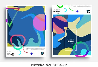 Modern abstract covers set. Cool gradient shapes composition, vector covers design.