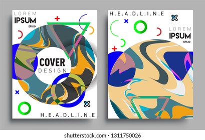 Modern abstract covers set. Cool gradient shapes composition, vector covers design.