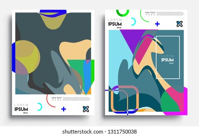 Modern abstract covers set. Cool gradient shapes composition, vector covers design.