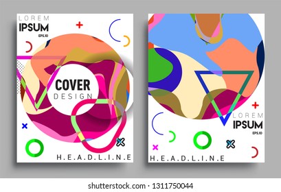 Modern abstract covers set. Cool gradient shapes composition, vector covers design.