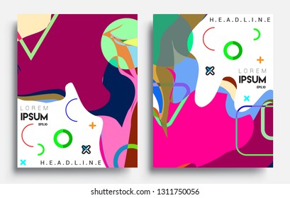 Modern abstract covers set. Cool gradient shapes composition, vector covers design.