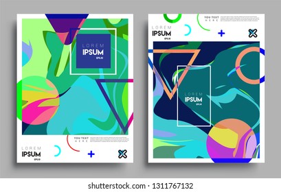 Modern abstract covers set. Cool gradient shapes composition, vector covers design.