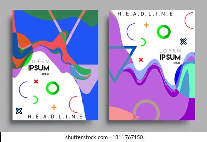 Modern abstract covers set. Cool gradient shapes composition, vector covers design.