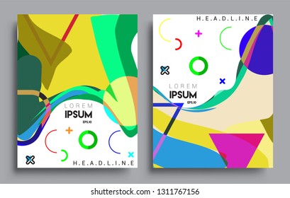 Modern abstract covers set. Cool gradient shapes composition, vector covers design.