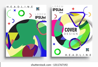 Modern abstract covers set. Cool gradient shapes composition, vector covers design.
