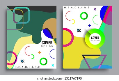 Modern abstract covers set. Cool gradient shapes composition, vector covers design.