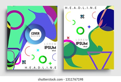 Modern abstract covers set. Cool gradient shapes composition, vector covers design.