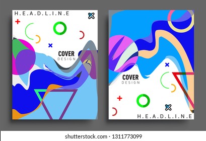 Modern abstract covers set. Cool gradient shapes composition, vector covers design.