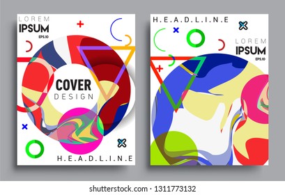 Modern abstract covers set. Cool gradient shapes composition, vector covers design.