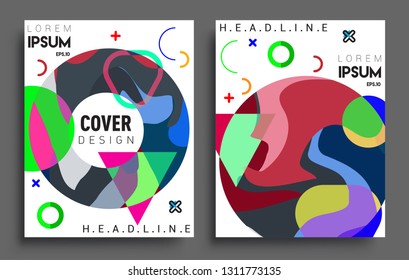 Modern abstract covers set. Cool gradient shapes composition, vector covers design.