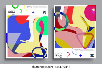 Modern abstract covers set. Cool gradient shapes composition, vector covers design.