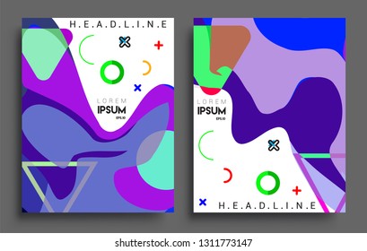 Modern abstract covers set. Cool gradient shapes composition, vector covers design.