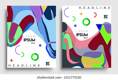 Modern abstract covers set. Cool gradient shapes composition, vector covers design.