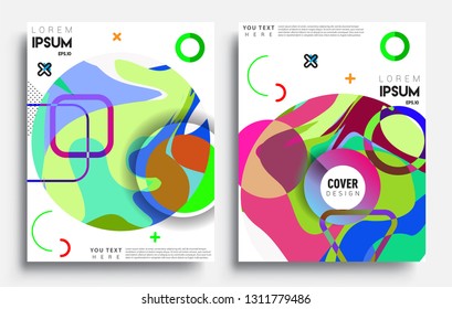 Modern abstract covers set. Cool gradient shapes composition, vector covers design.