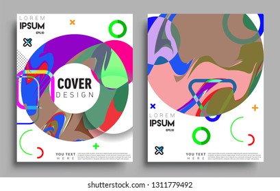 Modern abstract covers set. Cool gradient shapes composition, vector covers design.