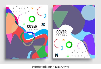 Modern abstract covers set. Cool gradient shapes composition, vector covers design.